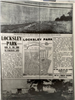 Black and white photo of Locksley Park newspaper article