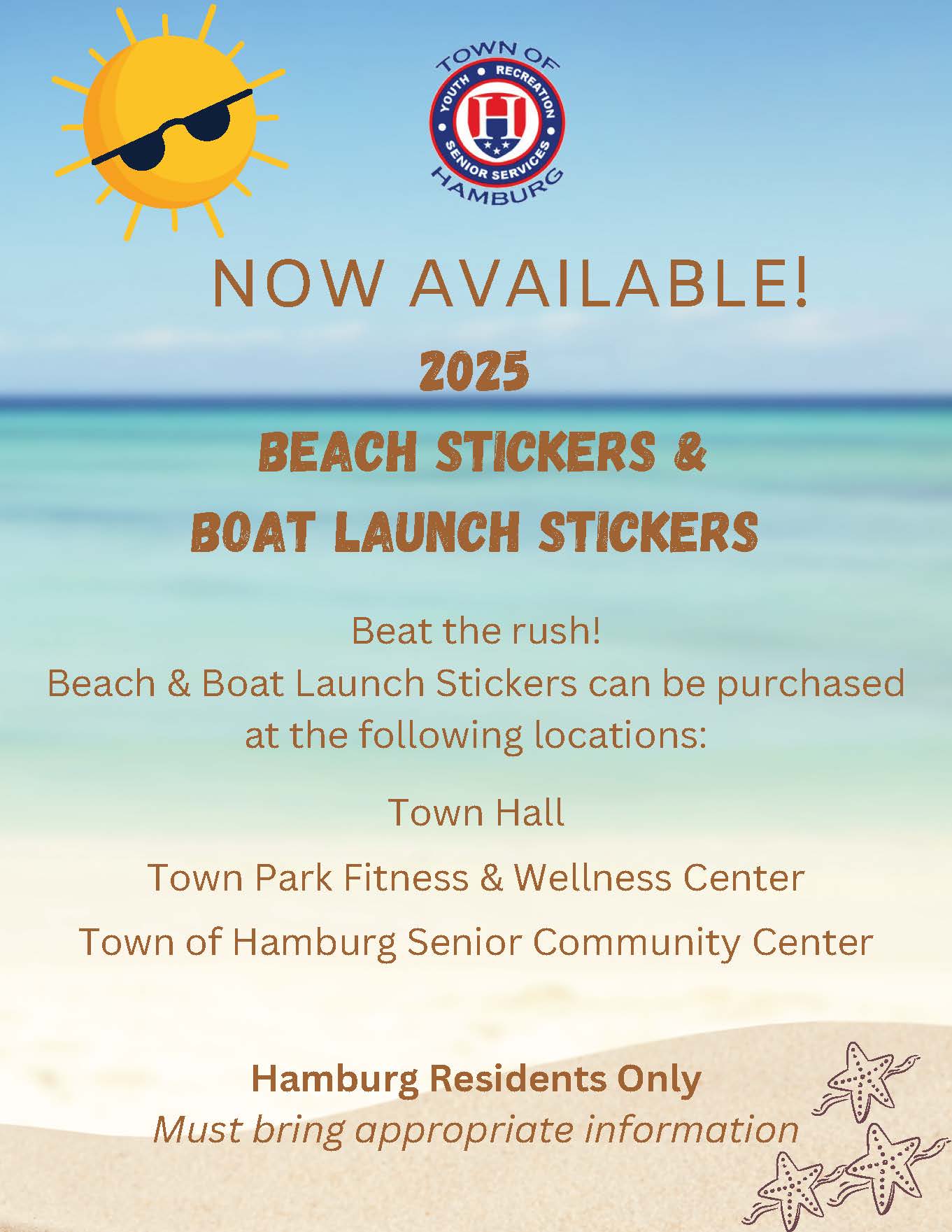 2025 Beach Stickers and Boat Launch Stickers